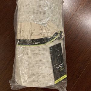 Bamboo Cable Knit Throw Blanket - Wheat/Camel